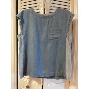 Lou and Grey Blue Engineer Chambray Shirt Size S
